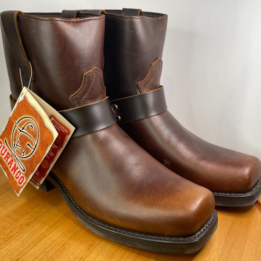 Durango 7-Inch Short Harness Boot 11D Brown Frontier Leather Square Toe NWT